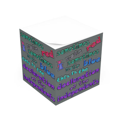 declaration of the independents - note cube (dark grey)