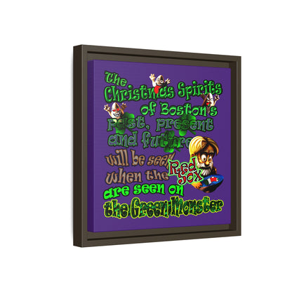 christmas spirits of boston - framed canvas art (purple)