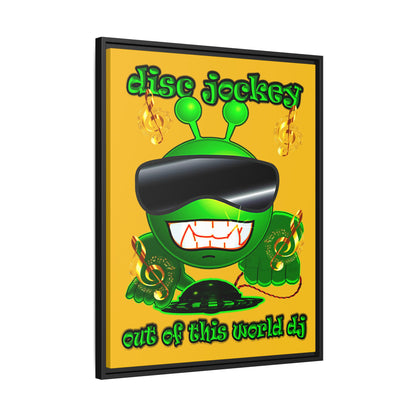 disc jockey - framed canvas art (yellow)