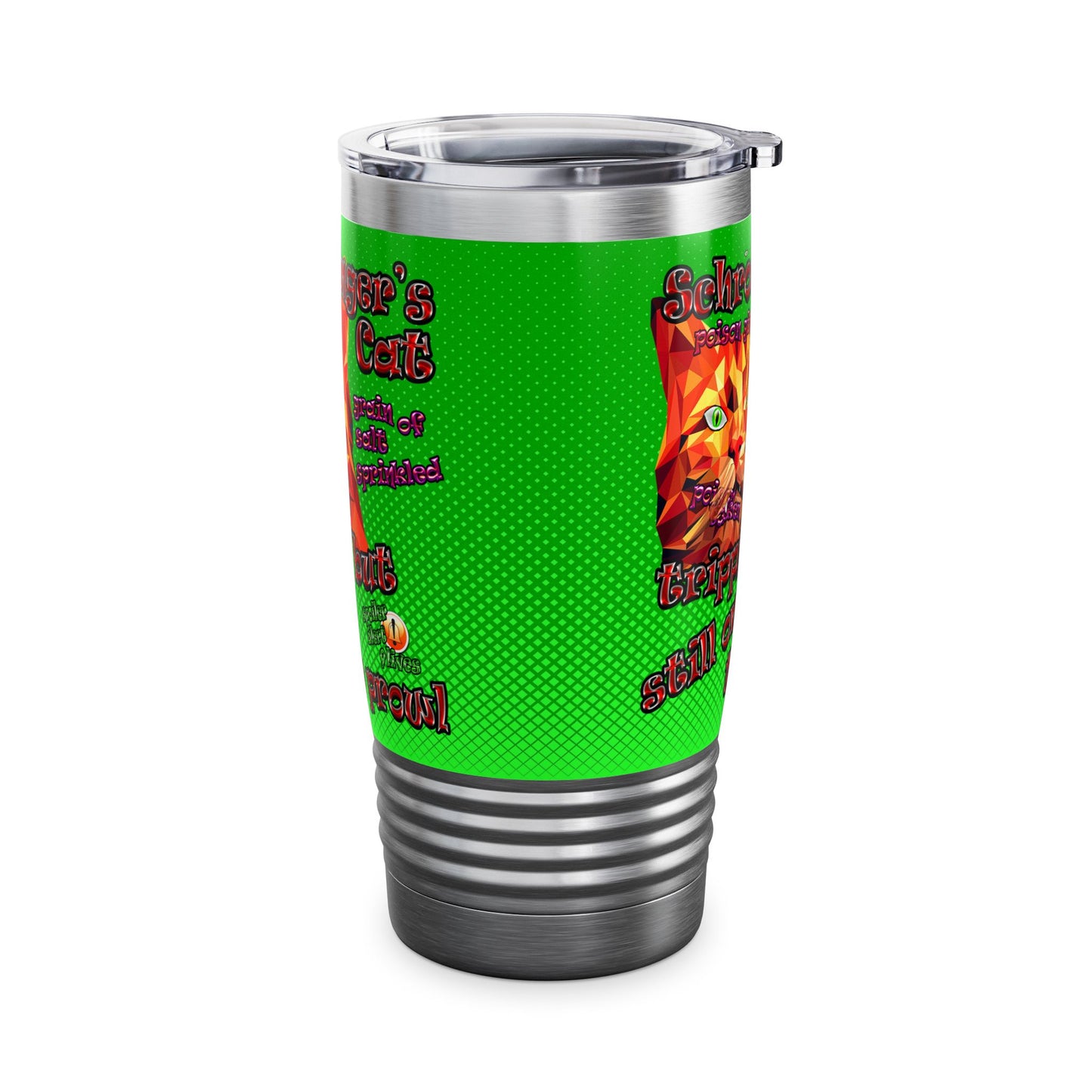 schrodinger's cat - Ringneck Tumbler, 20oz (logo green)