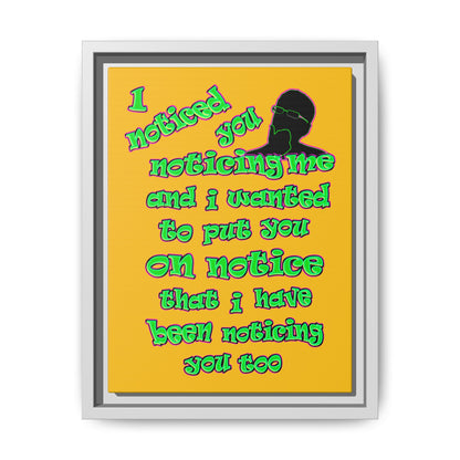 noticed you noticing - framed canvas art (yellow)