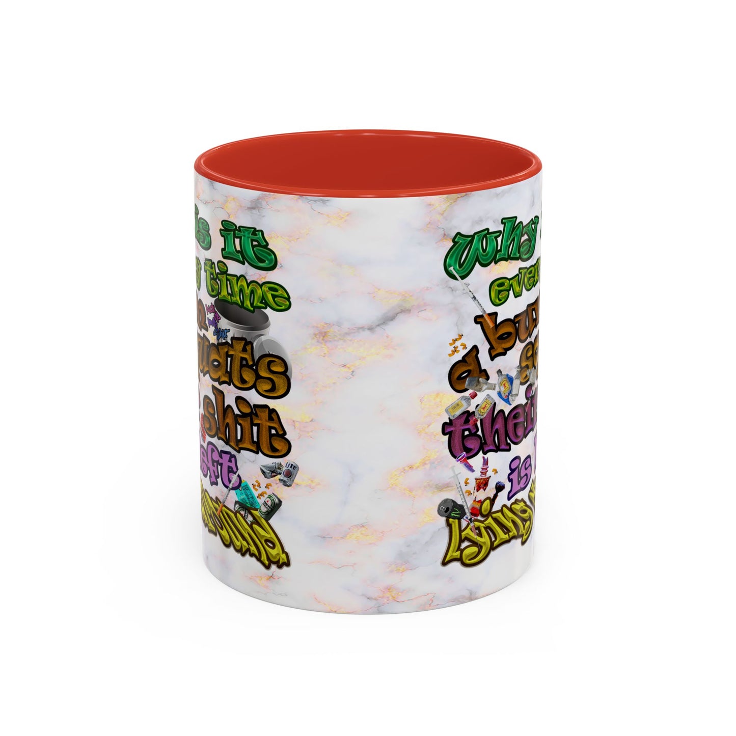 the bum's shit - Accent Mug (white marble)