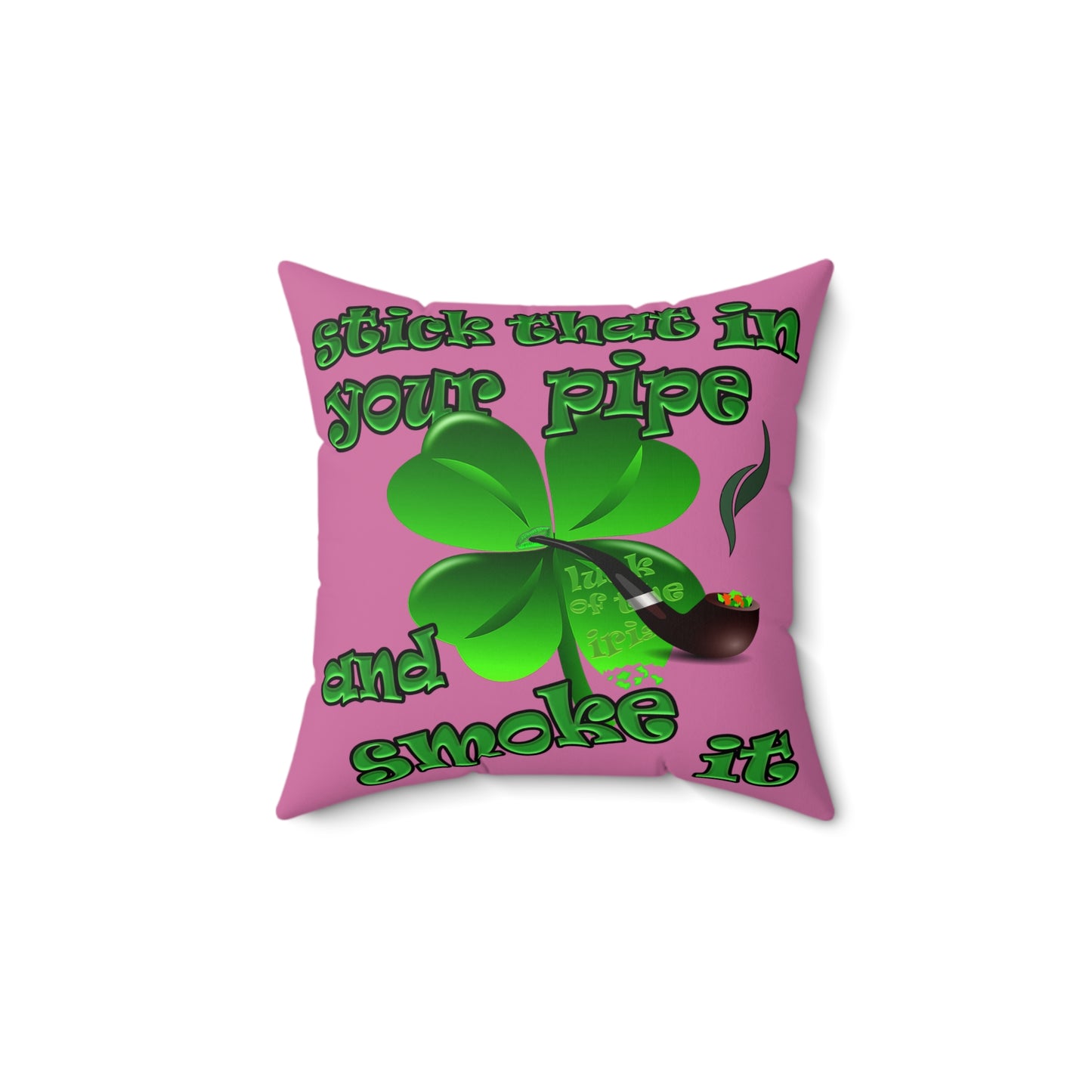 celtics logo - Faux Suede Square Pillow - (light pink)
