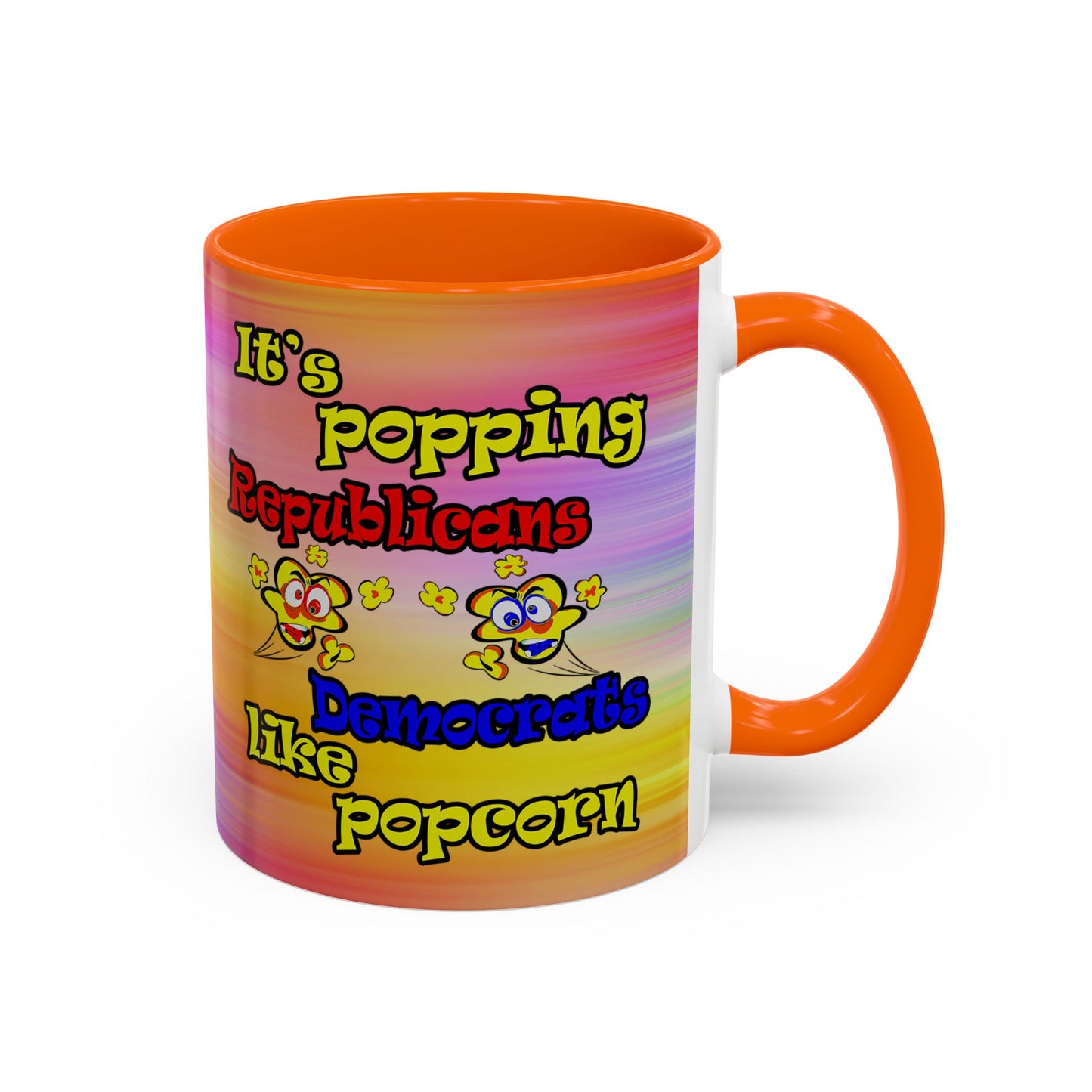 popping like popcorn - Accent Mug (color blur)