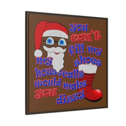 santa's shoes - framed canvas art (brown)