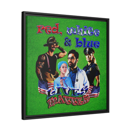 rw&b lives matter - framed canvas art (green turf)