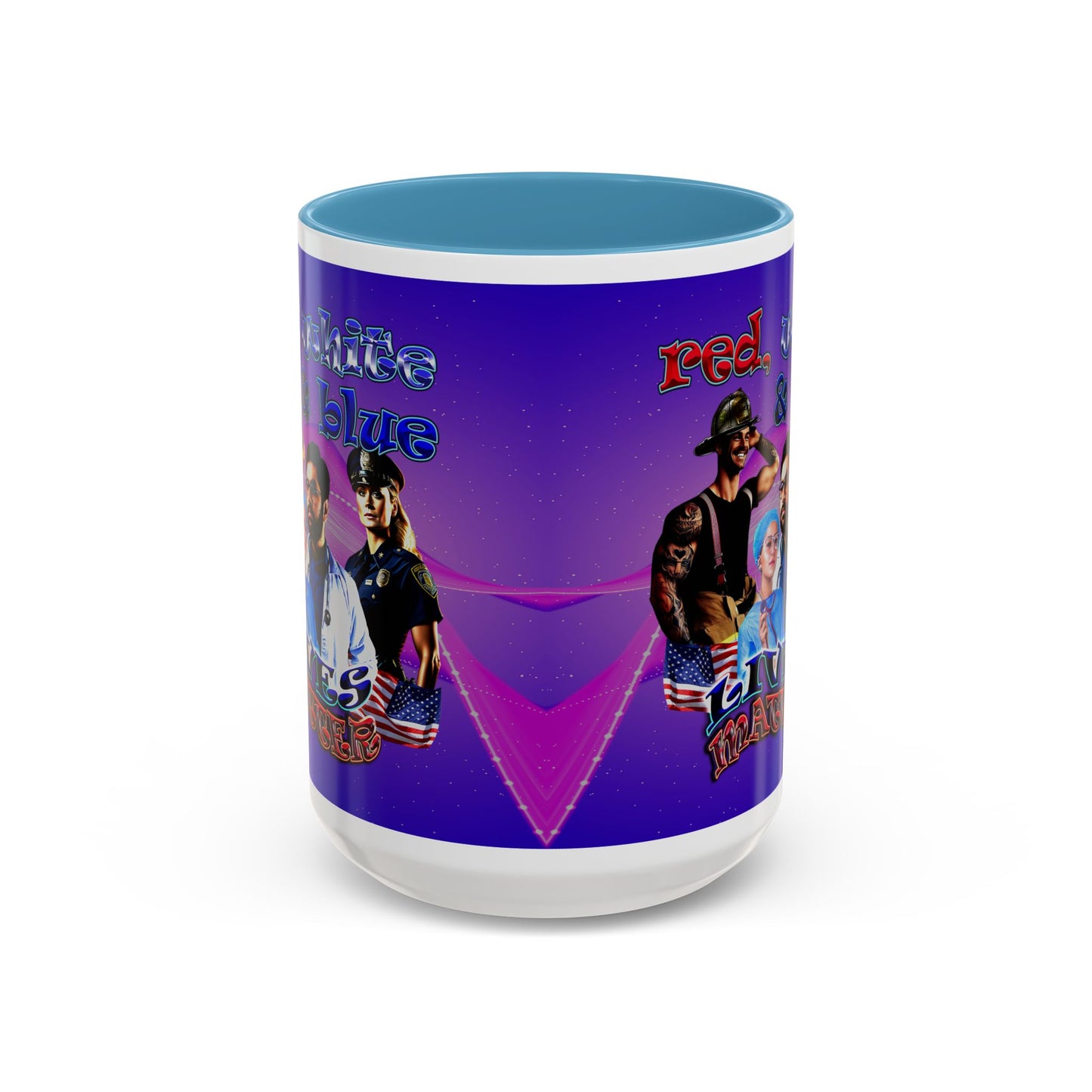 rw&b lives matter - Accent Mug (purple-pink wave)