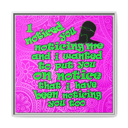 noticed you noticing - framed canvas art (pink swirl)