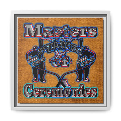 em cee squared - framed canvas art (brown papyrus)