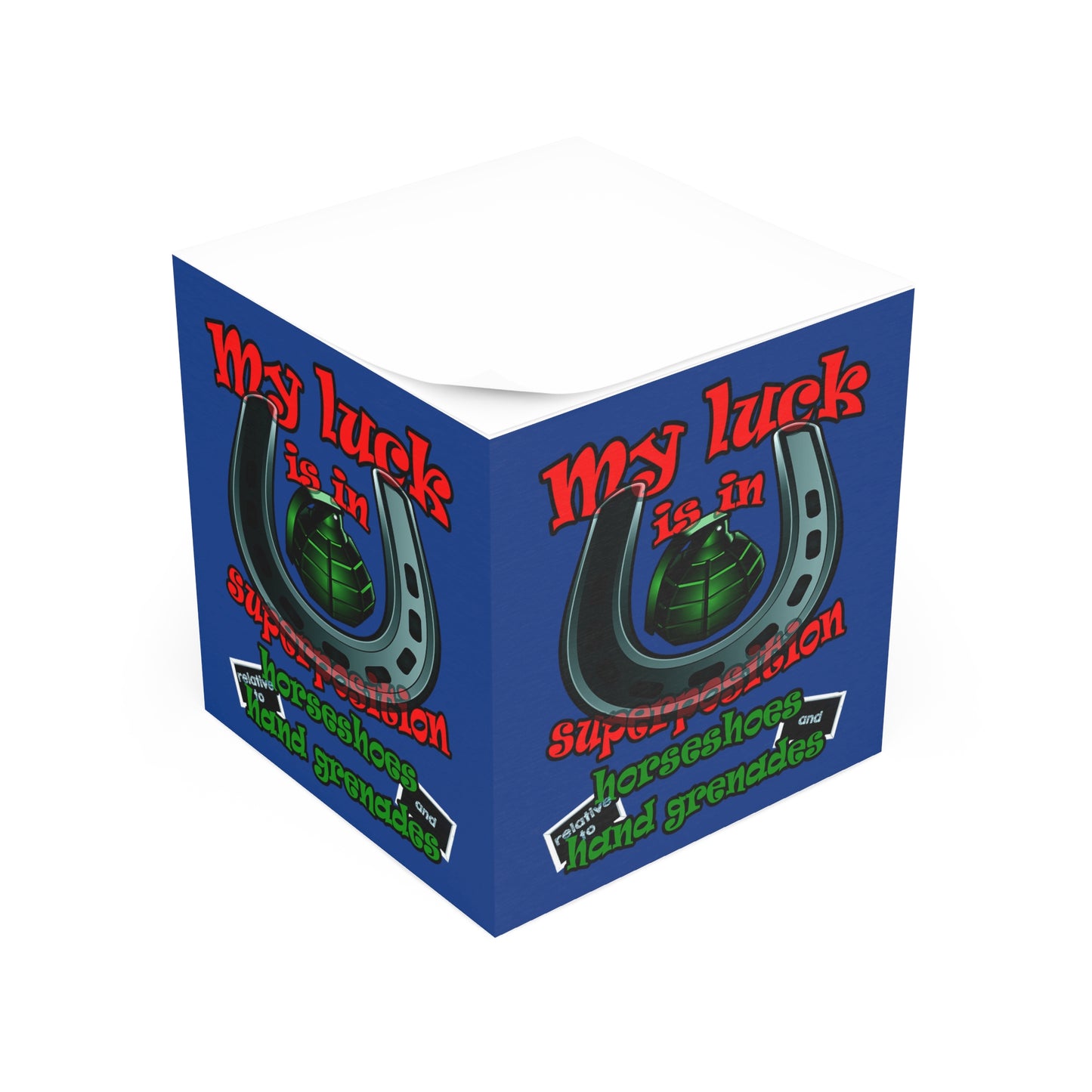 my luck - note cube (dark blue)