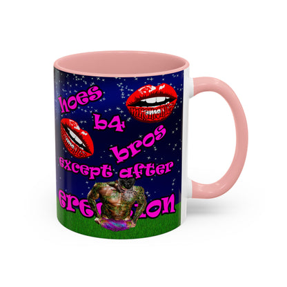 hoes b4 bros - Accent Mug ('snoops' background)