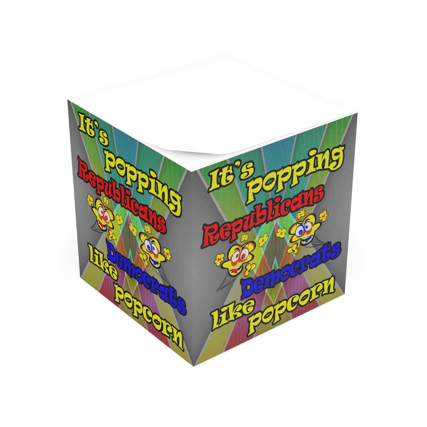 popping like popcorn - note cube (rainbow split)
