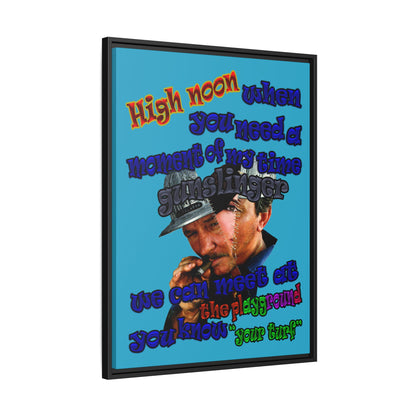 high noon - framed canvas art (turquoise)