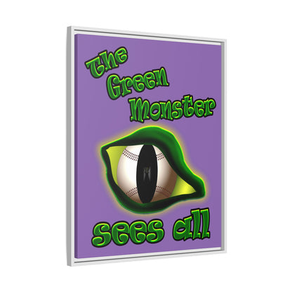 green monster - framed canvas art (light purple)
