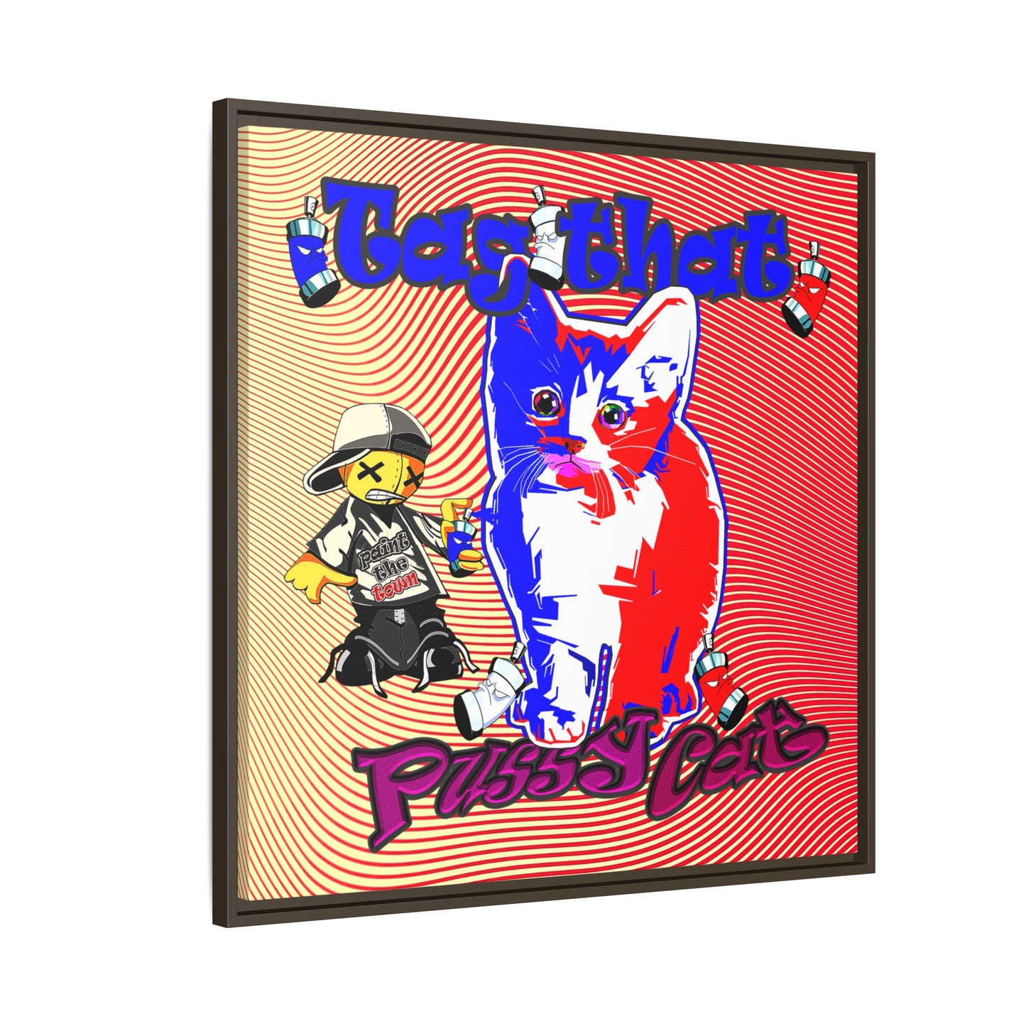 tag that - framed canvas art (yellow-orange wave)