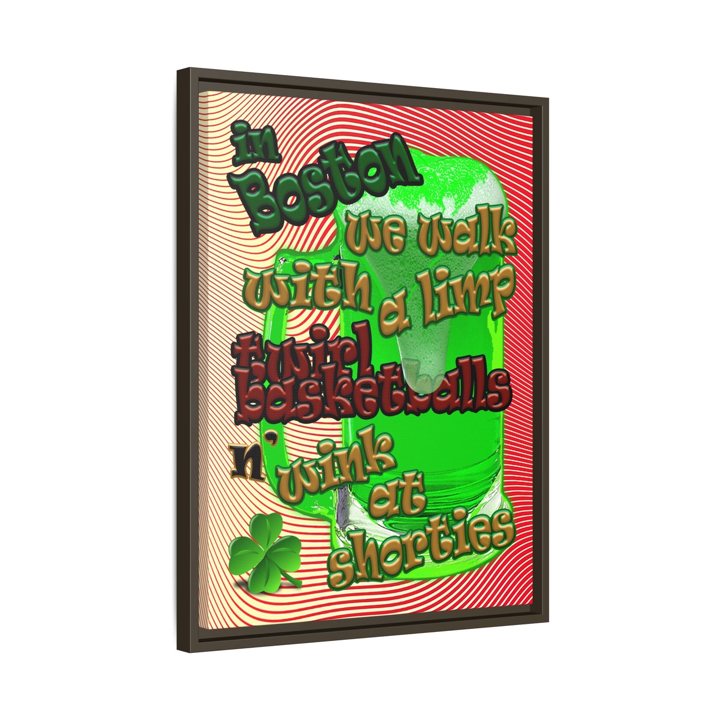 celtics logo - framed canvas art (yellow-orange wave)
