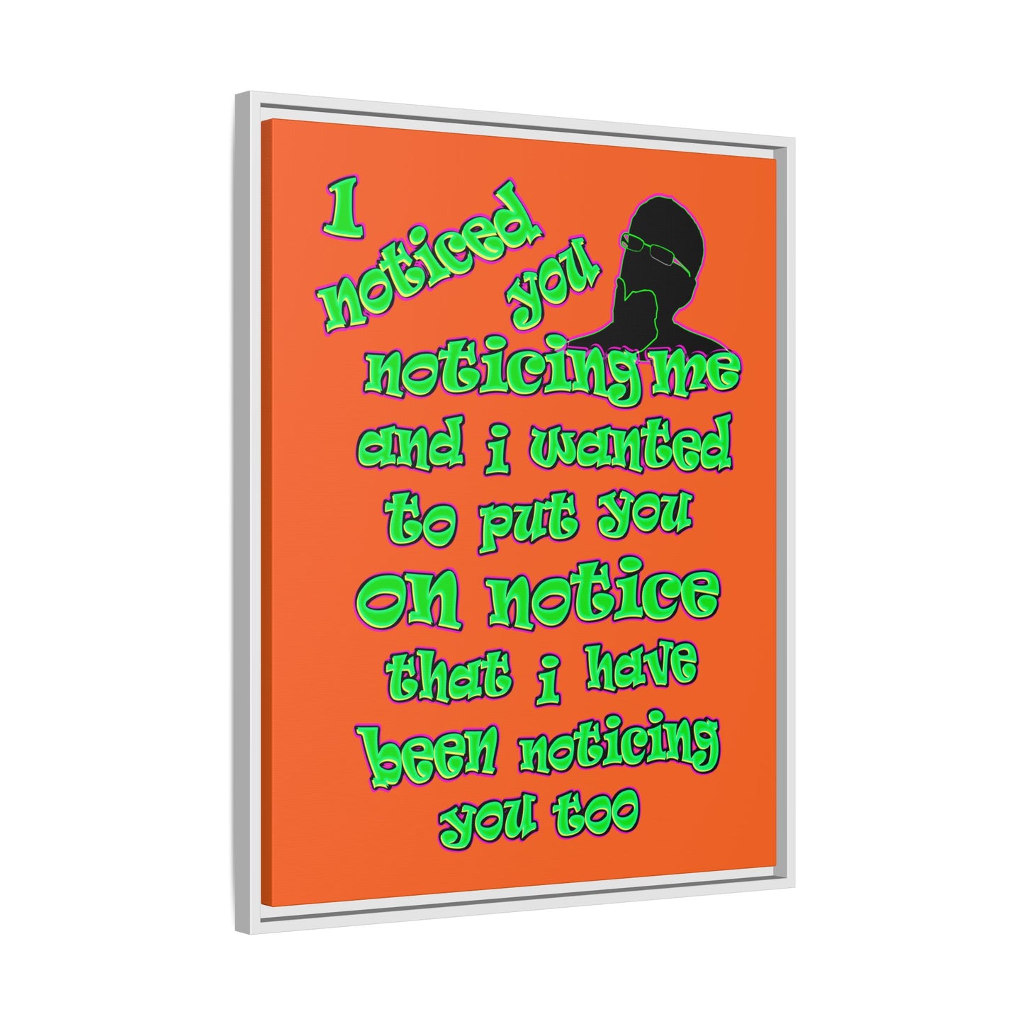noticed you noticing - framed canvas art (orange)