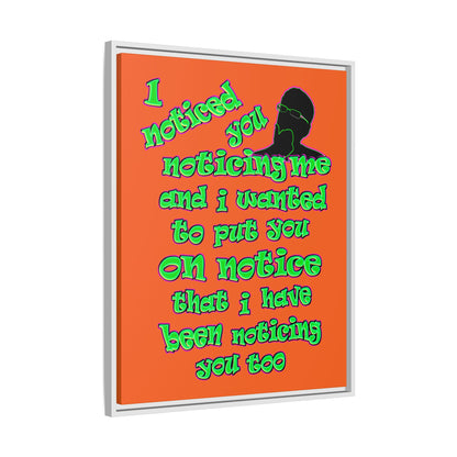 noticed you noticing - framed canvas art (orange)