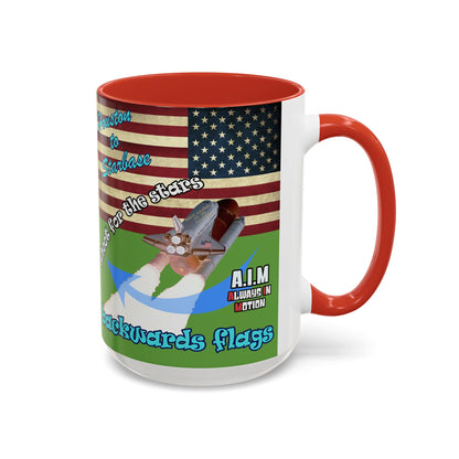 shoot for the stars - Accent Mug (green)