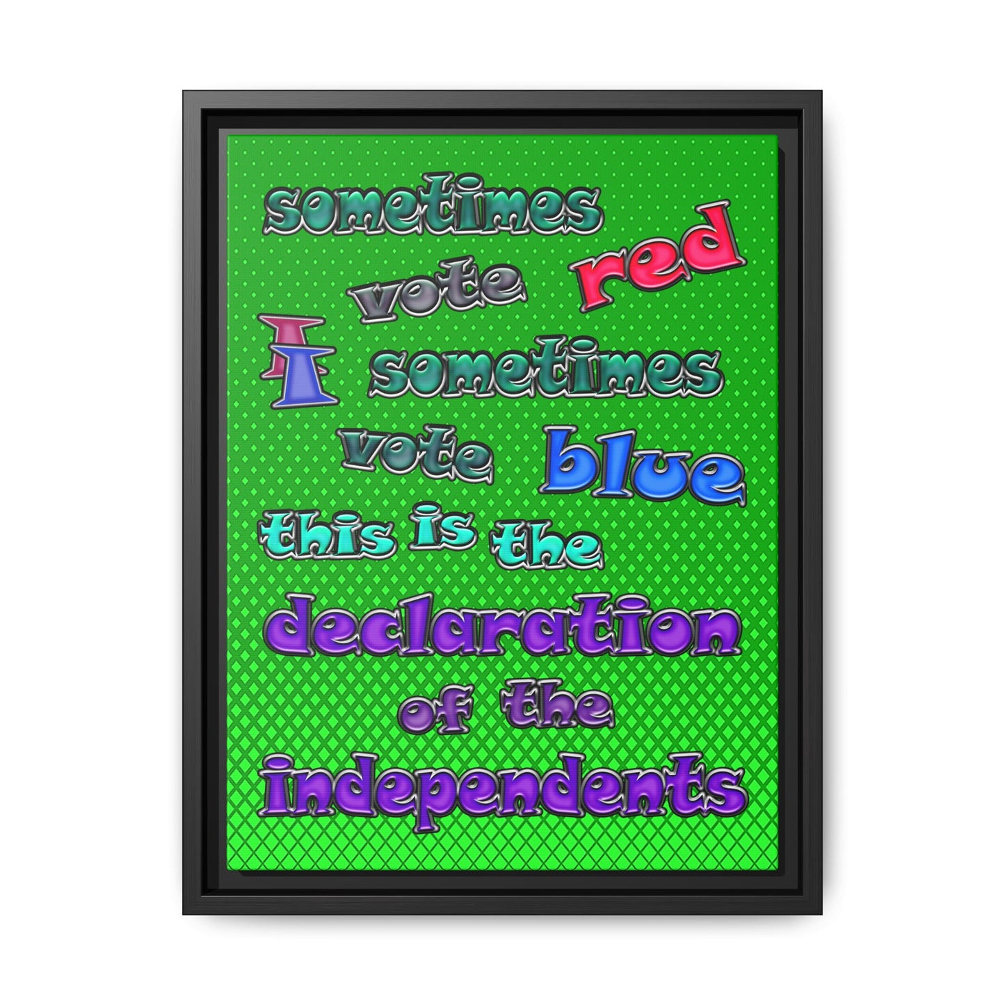 declaration of the independents - framed canvas art (logo green)