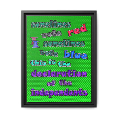 declaration of the independents - framed canvas art (logo green)