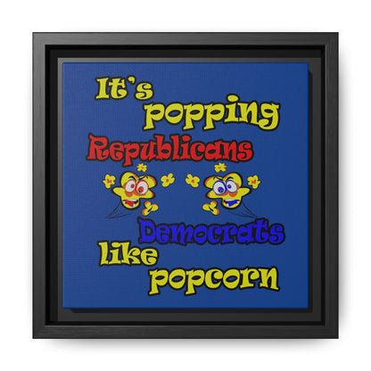 popping like popcorn - framed canvas art (dark blue)