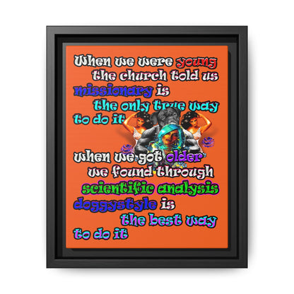 doggystyle - framed canvas art (orange)