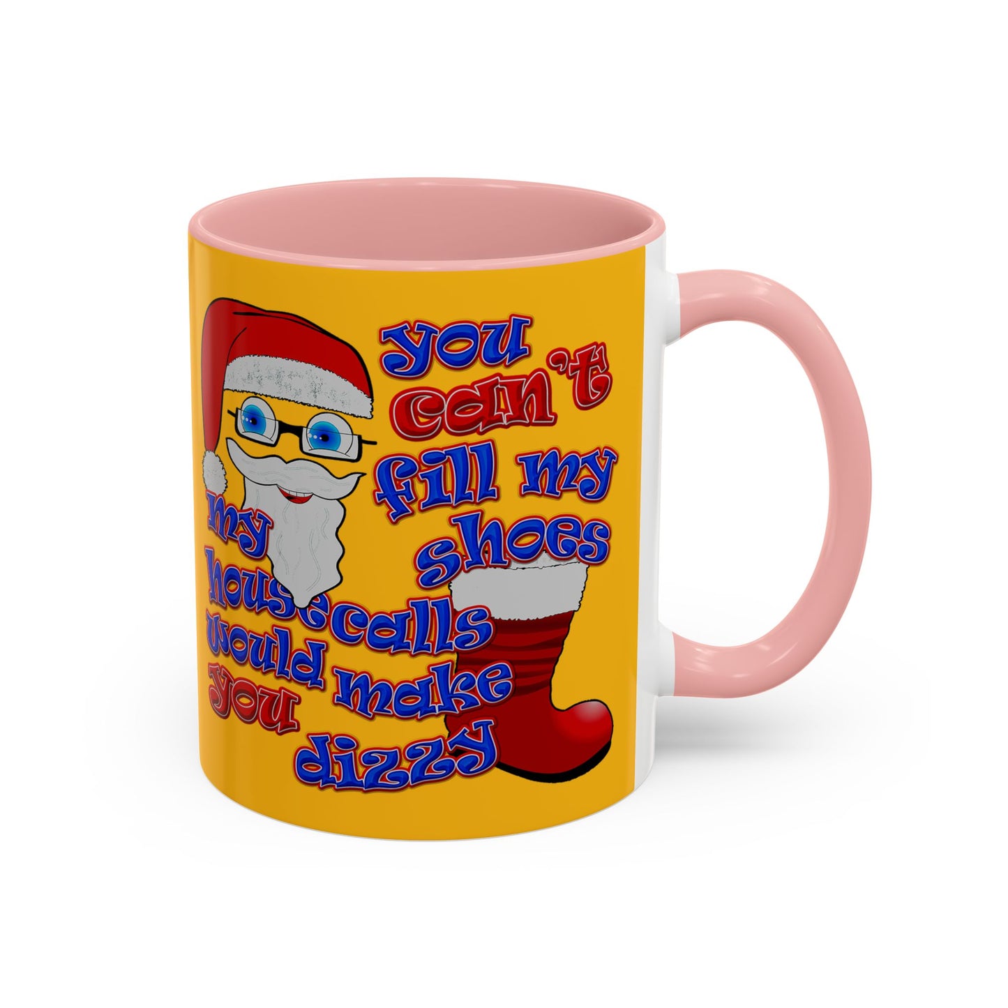santa's shoes - Accent Mug (yellow)