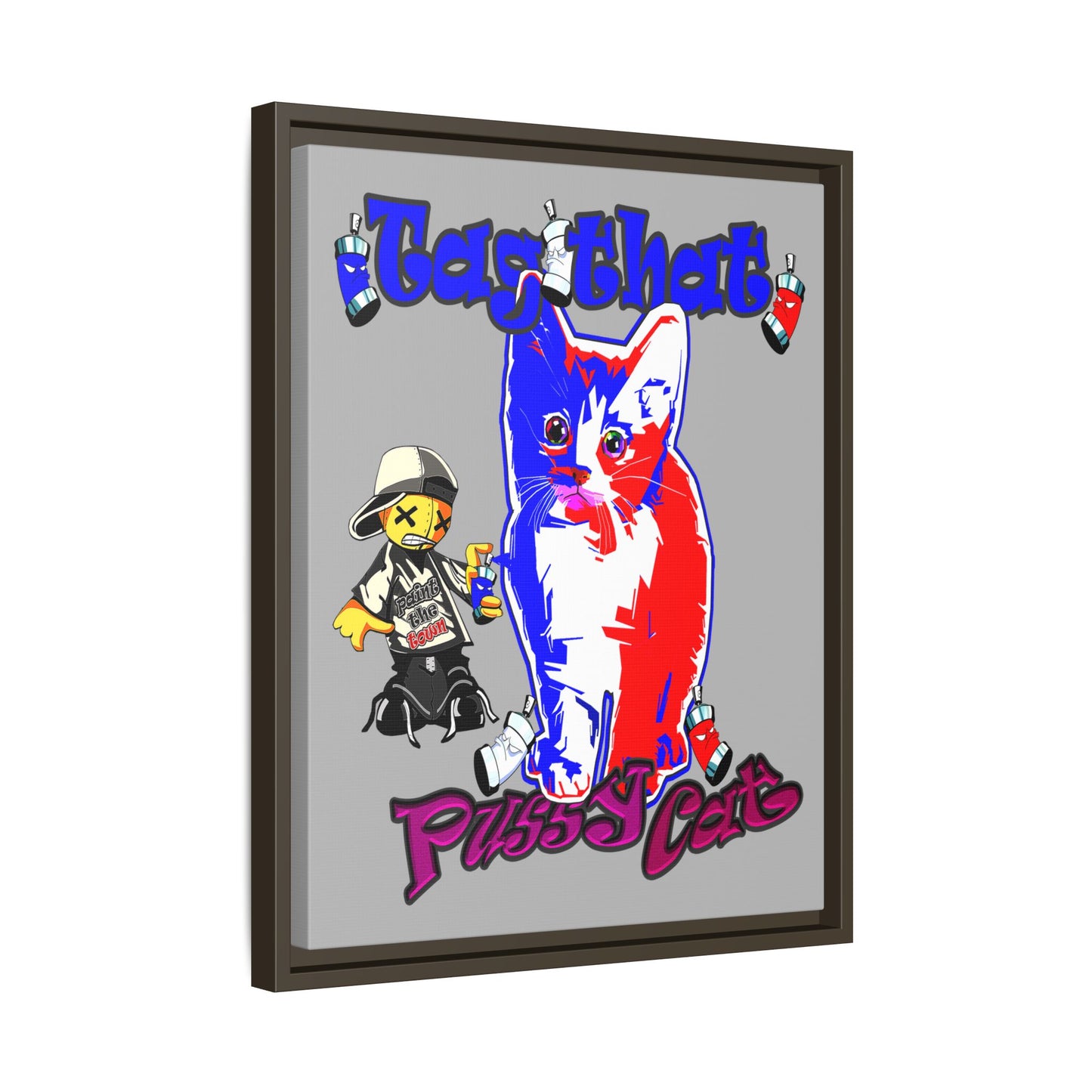 tag that - framed canvas art (light grey)