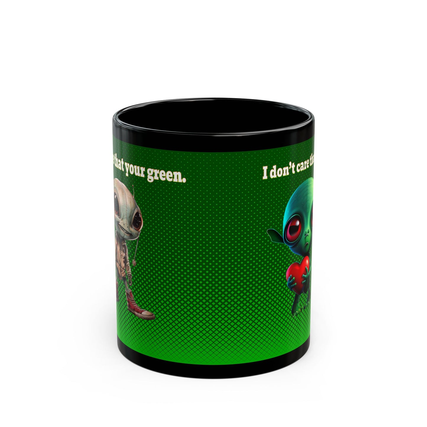 I don't care that your grey - Black Mug (logo green)