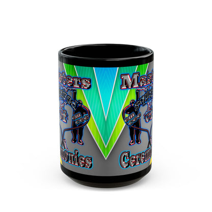 em cee squared - Black Mug (rainbow split)