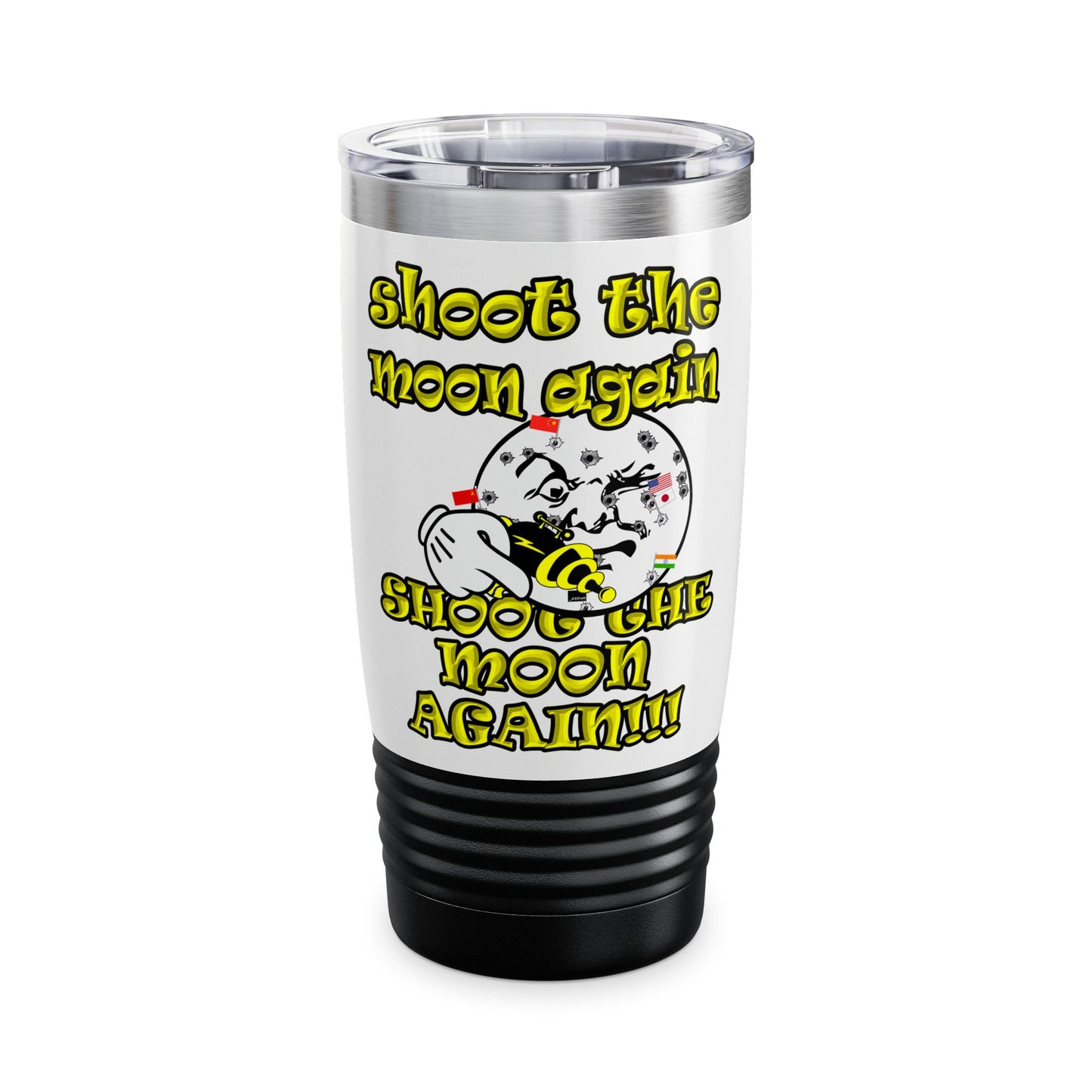 shoot the moon again - Ringneck Tumbler, 20oz (white)
