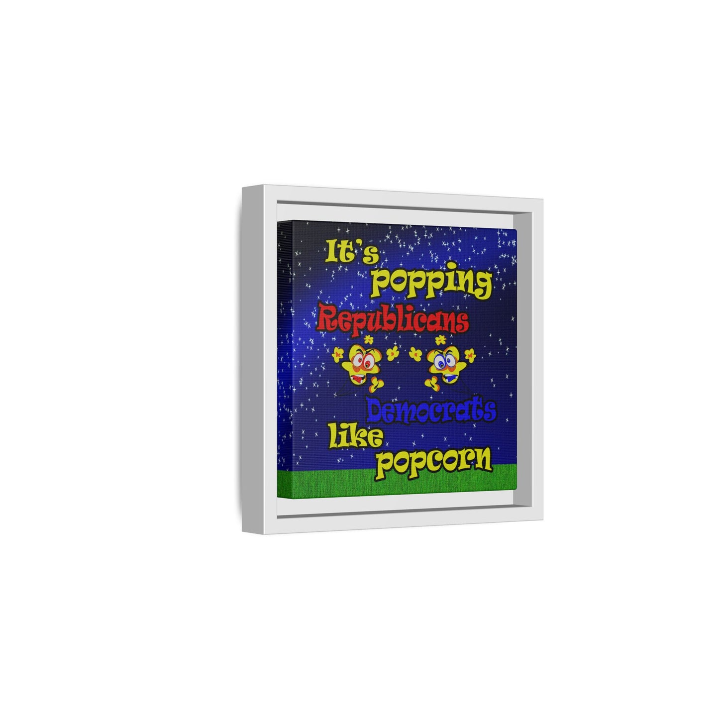 popping like popcorn - framed canvas art ('snoops' background)
