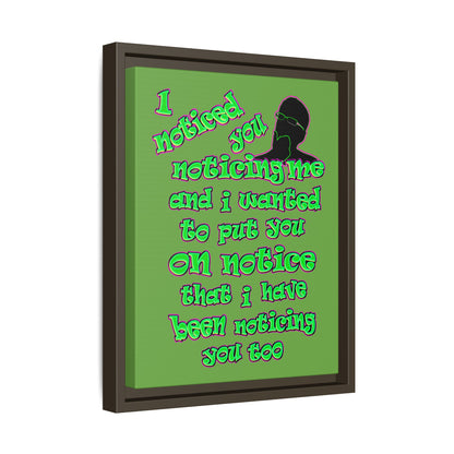 noticed you noticing - framed canvas art (green)