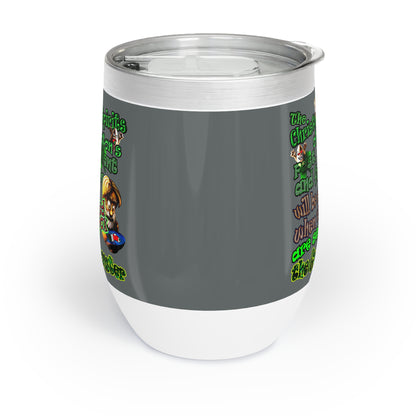christmas spirits of boston - Chill Wine Tumbler (dark grey)