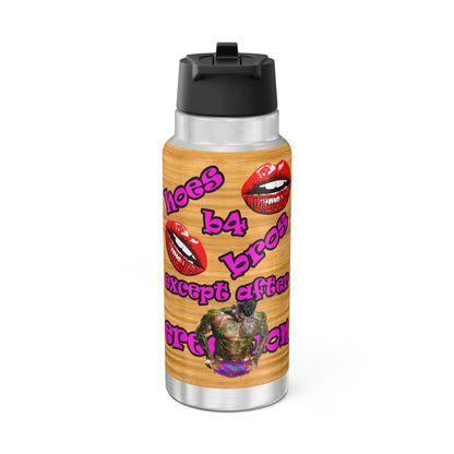 hoes b4 bros - Gator Tumbler, 32oz  (butterscotch wood finish)