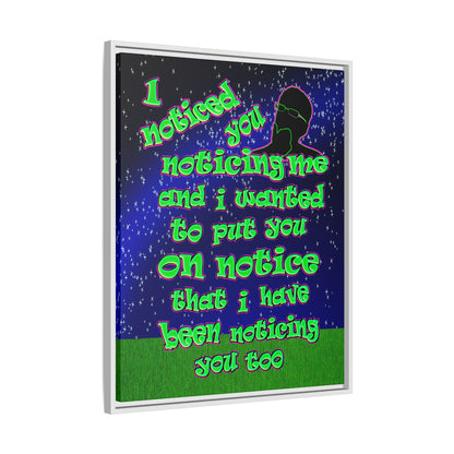 noticed you noticing - framed canvas art ('snoops' background)
