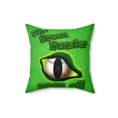 green monster - Faux Suede Square Pillow - (green turf)