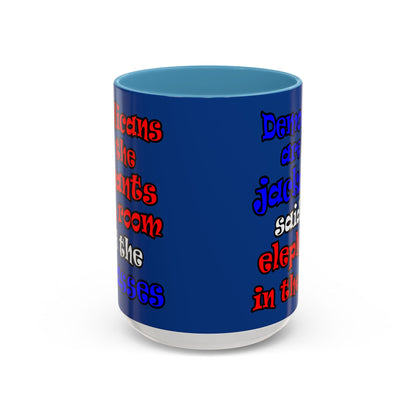 donkeys and elephants - Accent Mug (dark blue)