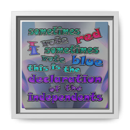 declaration of the independents - framed canvas art (grey-pink wave)