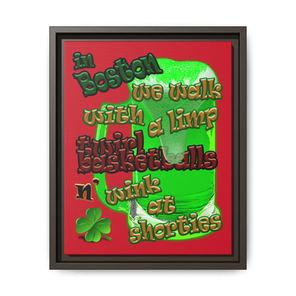 celtics logo - framed canvas art (dark red)