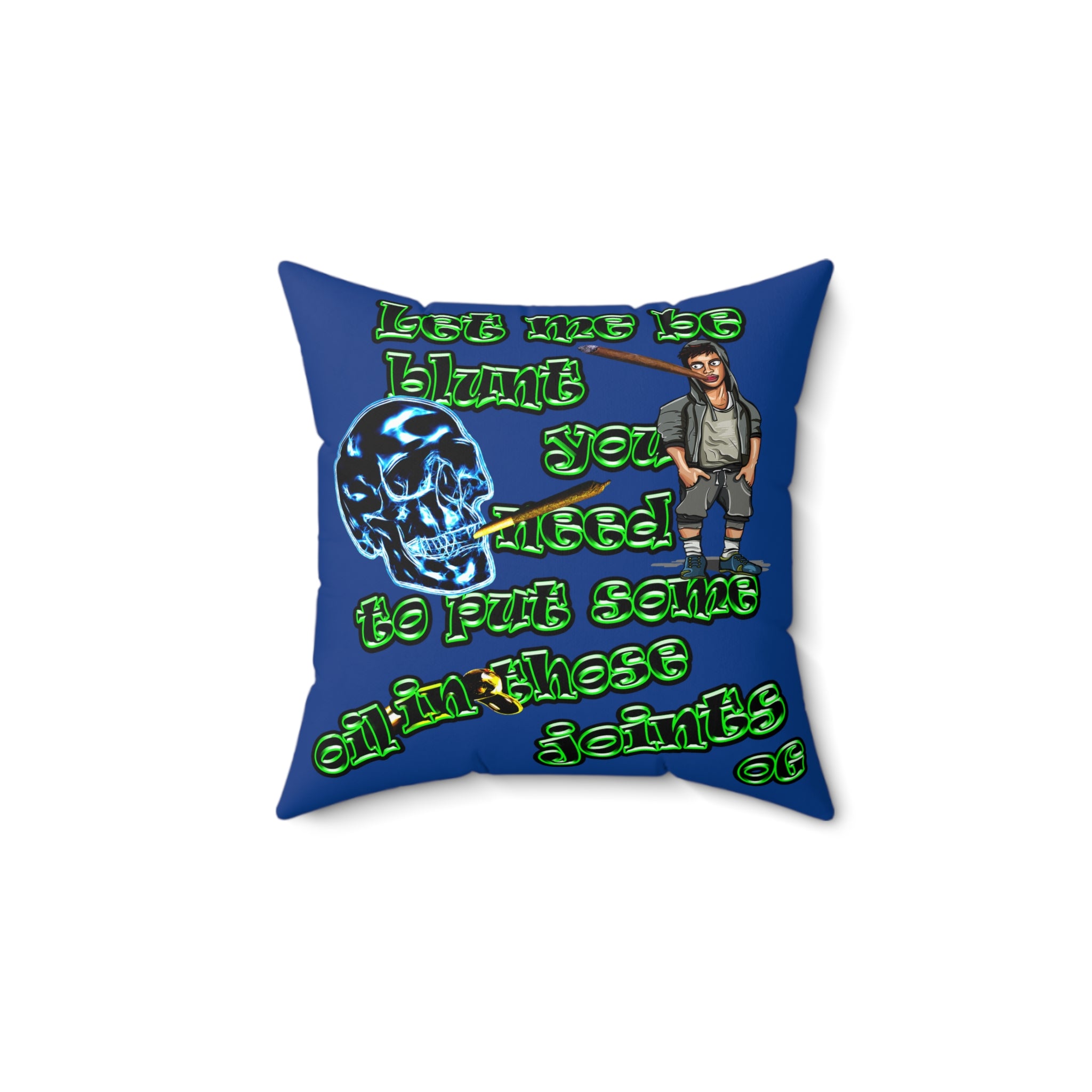 og - Spun Polyester Square Pillow - (dark blue)
