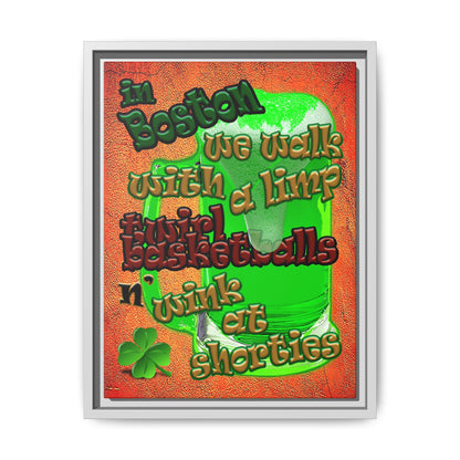 celtics logo - framed canvas art (burnt orange)