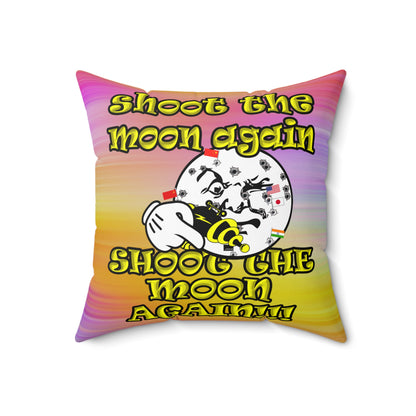 shoot the moon again - Spun Polyester Square Pillow - (color blur)