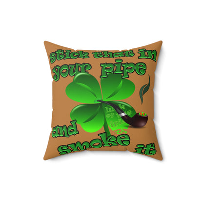 celtics logo - Spun Polyester Square Pillow - (light brown)