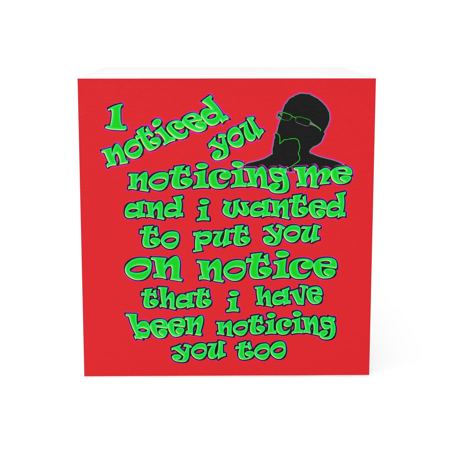 noticed you noticing - note cube (red)
