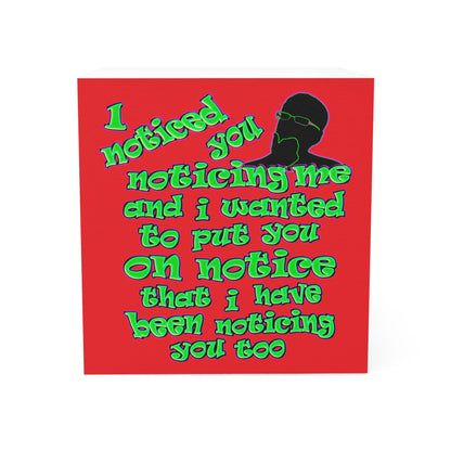 noticed you noticing - note cube (red)