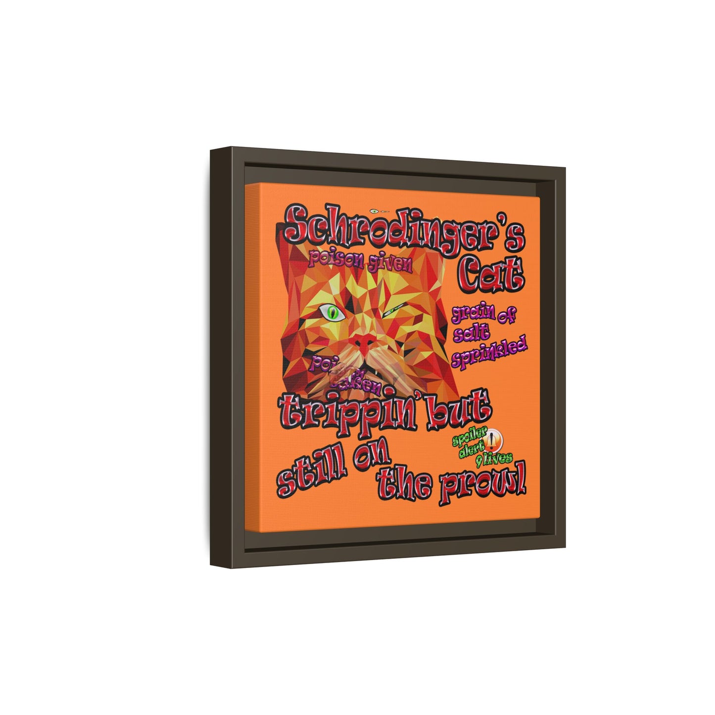 schrodinger's cat - framed canvas art (crusta)