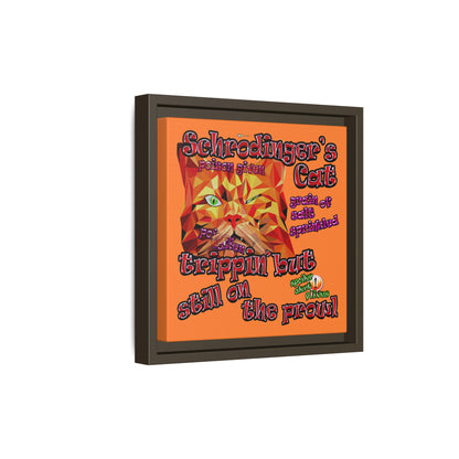 schrodinger's cat - framed canvas art (crusta)