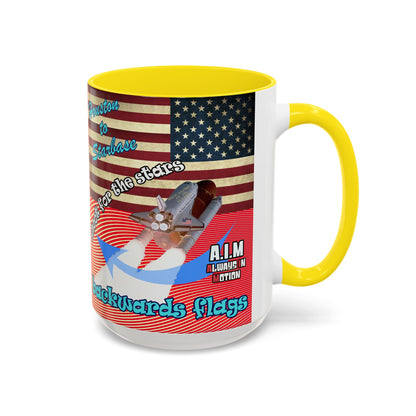 shoot for the stars - Accent Mug (yellow-orange wave)